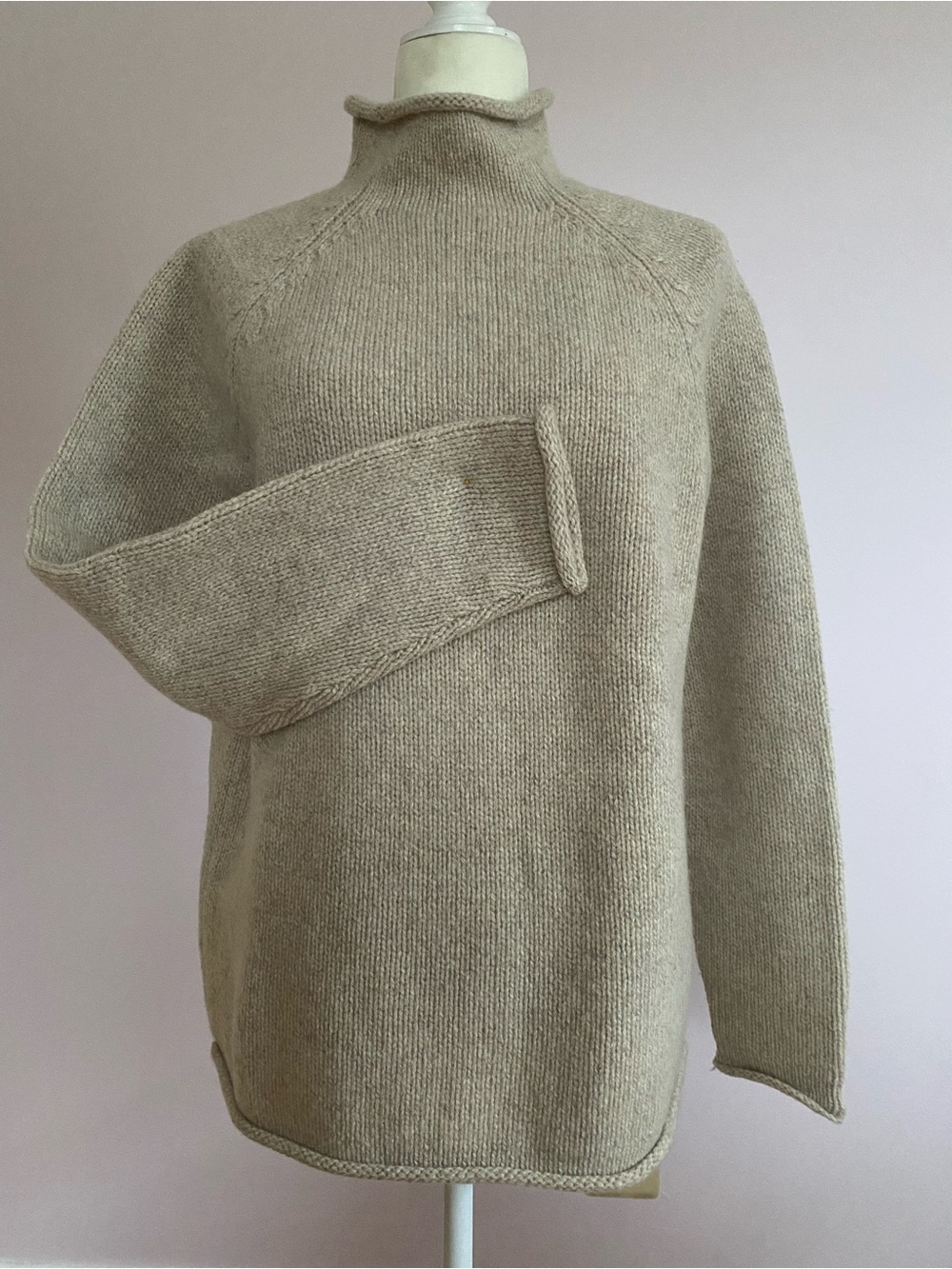 J. Crew Neutral Beige Funnel Turtleneck Sweater